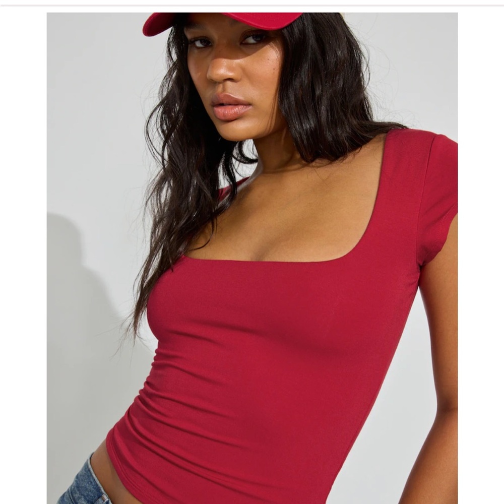 Hollister baby tee must have collection Women's Red Crop Top